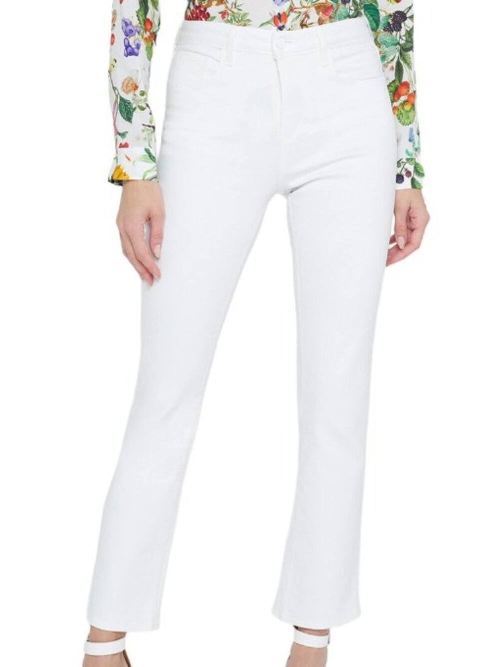 L'agence Tati High Rise Cropped Blanc Coated Jeans